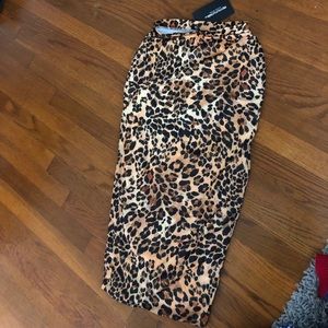 PrettyLittleThing Leopard Midi Long Skirt